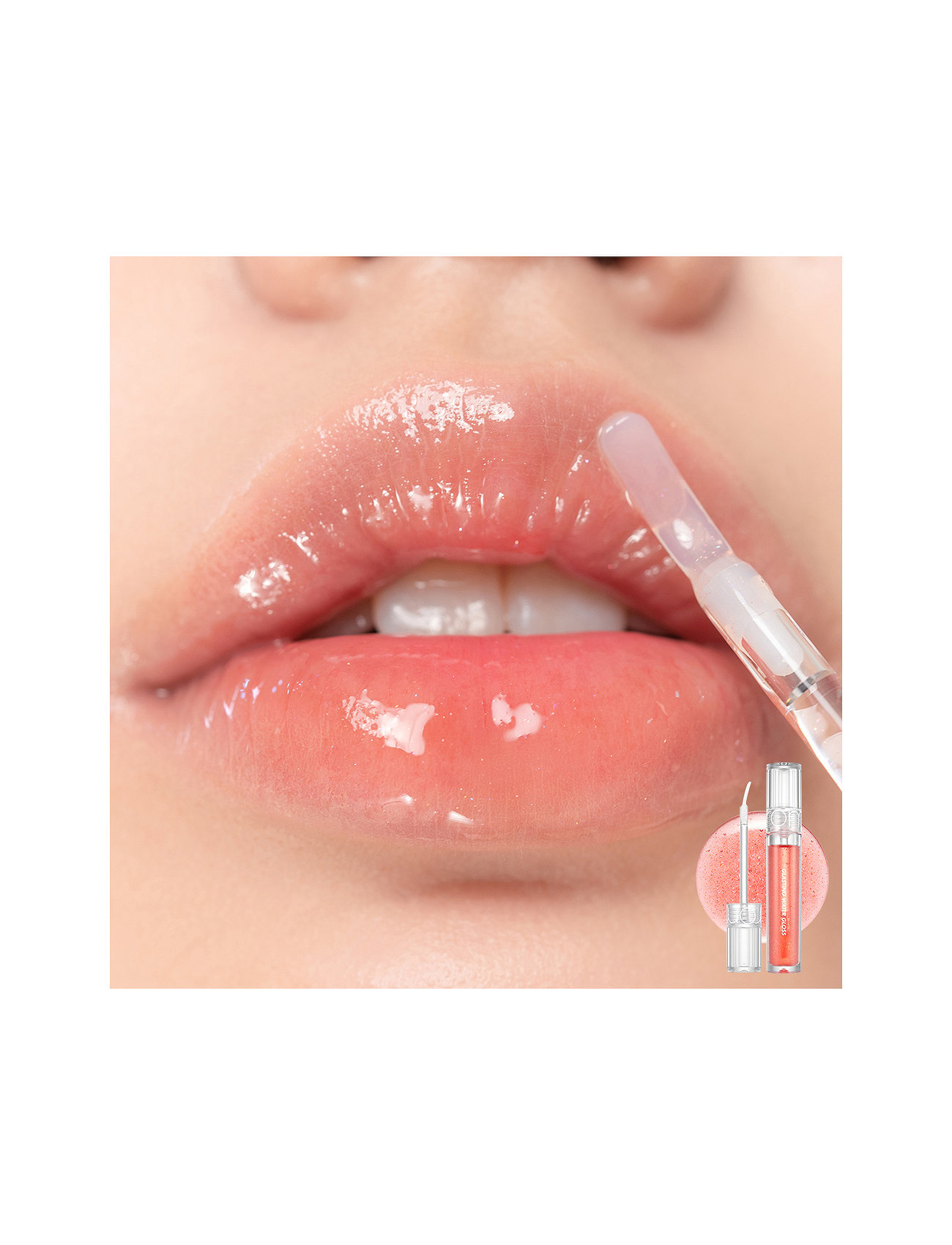 rom&nd Rom&Nd Glasting Water Gloss 01 Sanho Crush, 4.3 G, Coral, Læber > Lipgloss, Dame