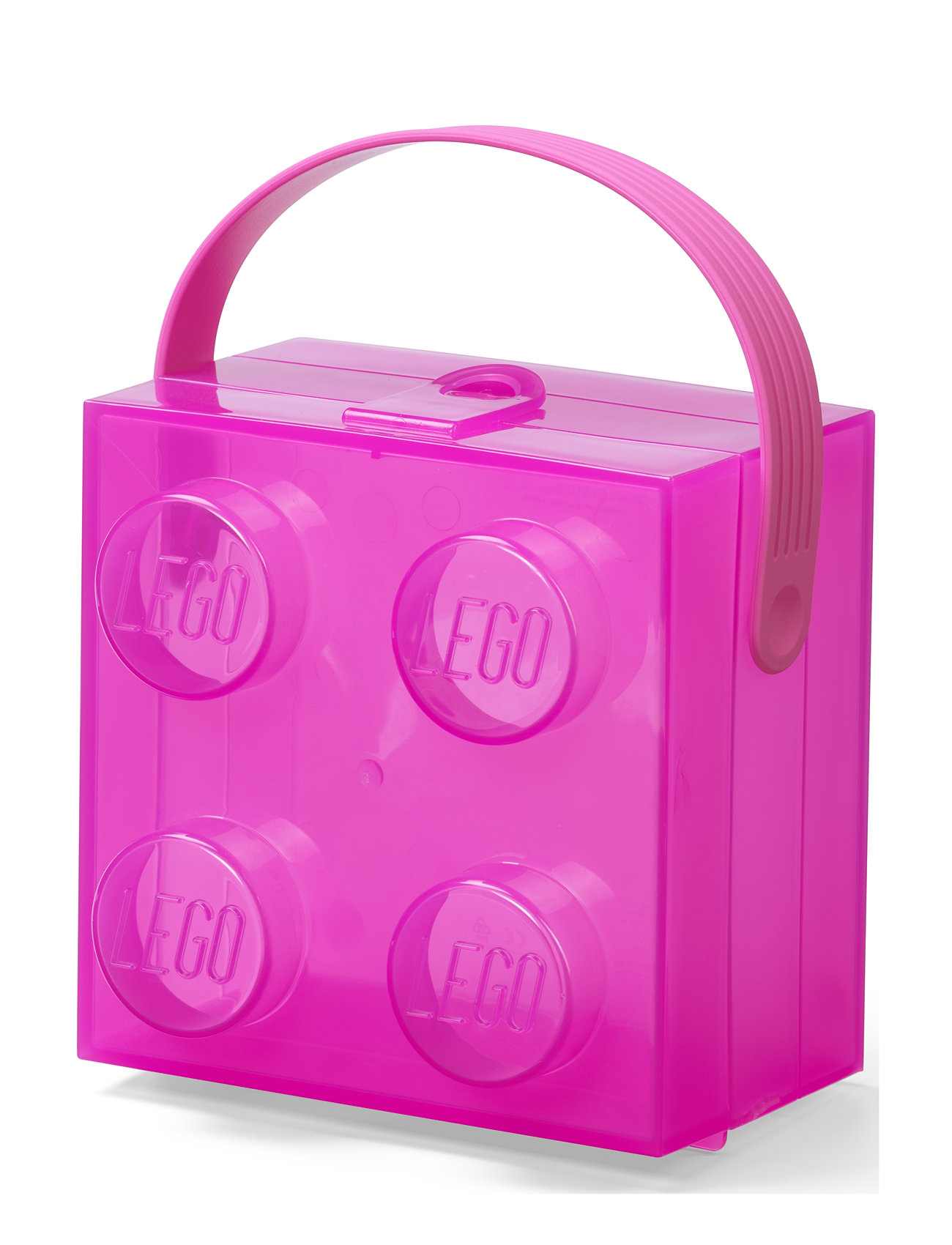 Lego Box W. Handle Translucent Violet Home Kids Decor Storage Storage Boxes Pink LEGO STORAGE