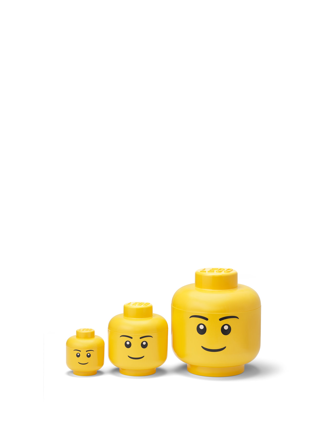 LEGO STORAGE Lego Storage Head Collection - Boy Home Kids Decor Boxes Gul STORAGE*Betinget Tilbud
