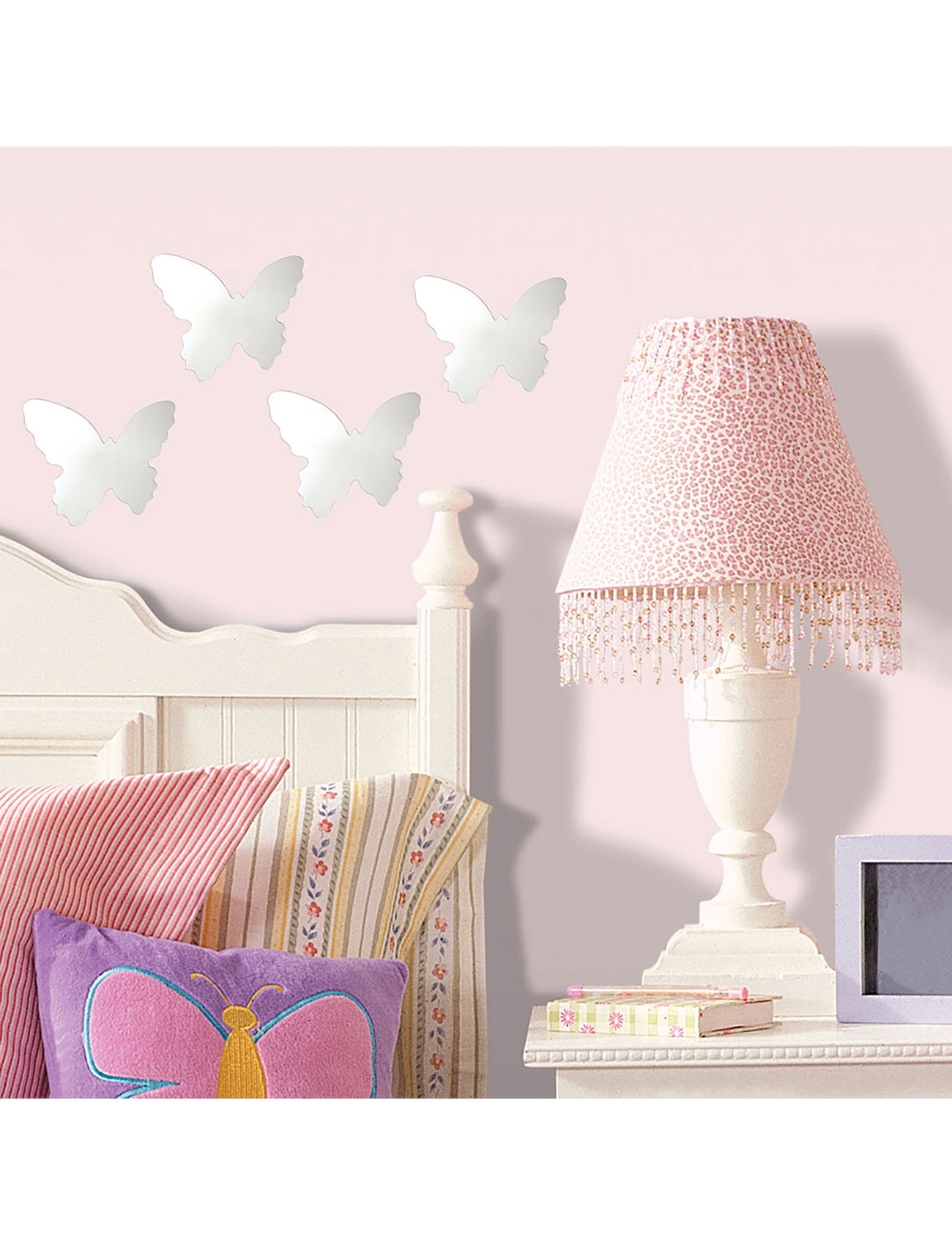 RoomMates Wallstickers - Little Butterflies Mirrors, One Size, Silver, Indretning Til Børn > Wallstickers, Børn