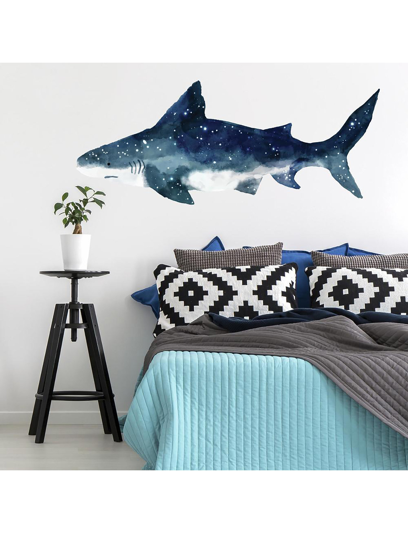 RoomMates Wallstickers - Giant Shark, One Size, Blue, Indretning Til Børn > Wallstickers, Børn