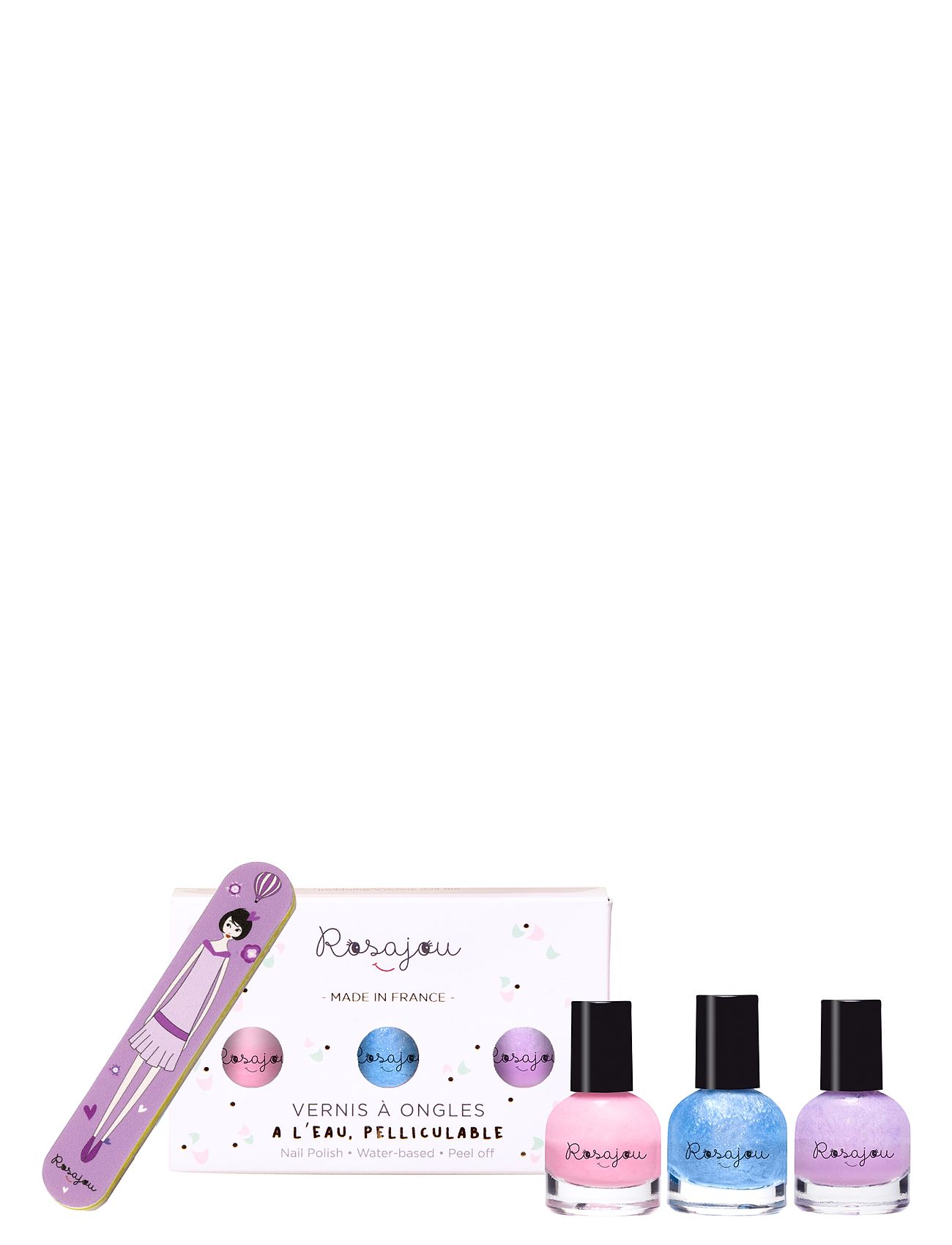 ROSAJOU Nail Polishes Set + Nail File Multi/patterned