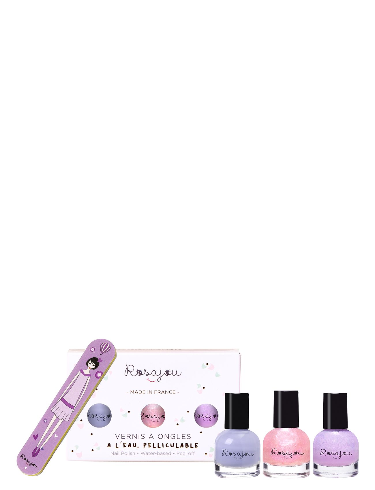 ROSAJOU Nail Polishes Set + Nail File Multi/patterned