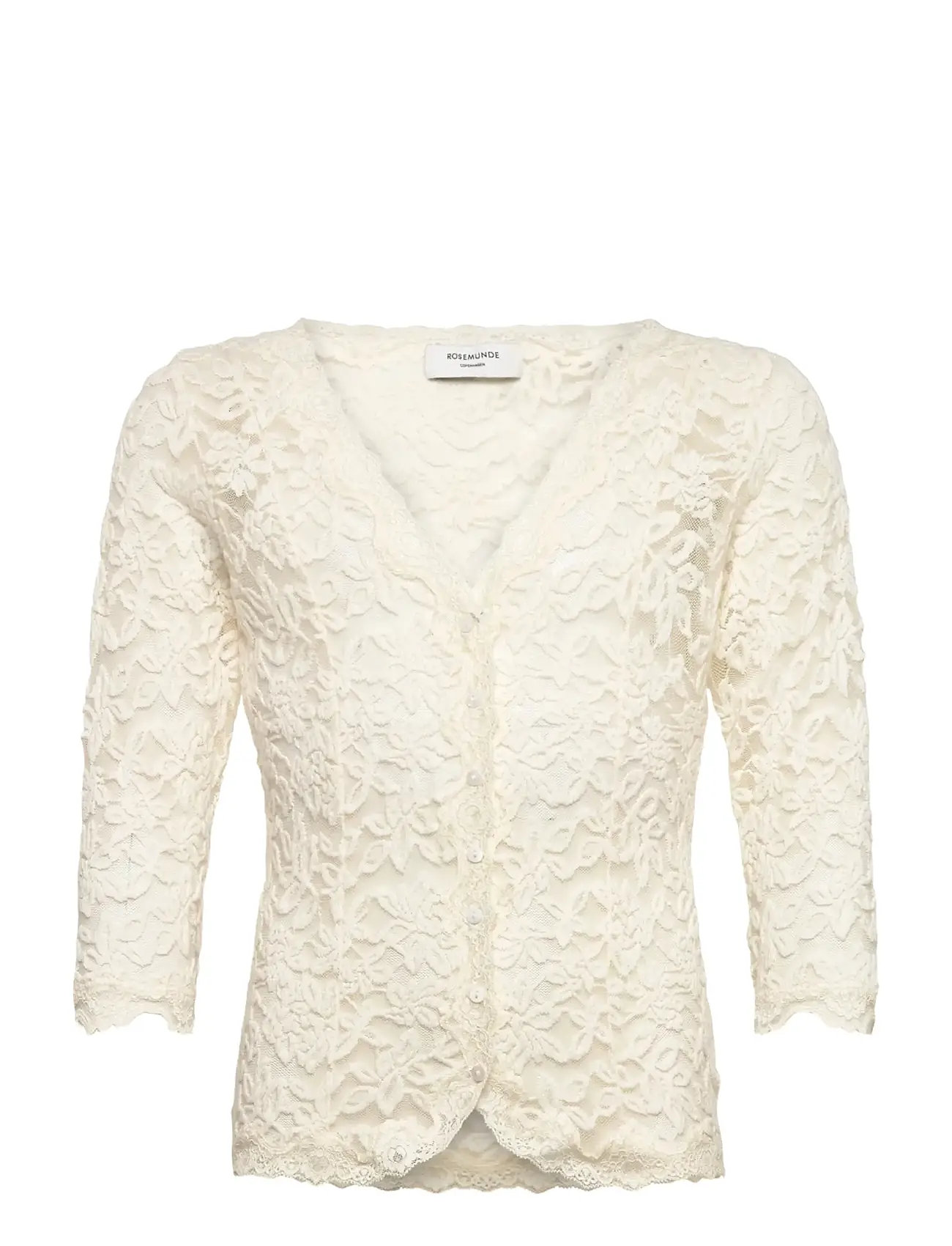 ROSEMUNDE Kinder Rkdelicia Strickjacke 3/4 Sleeve Cardigan Cream - 128 - Kinder