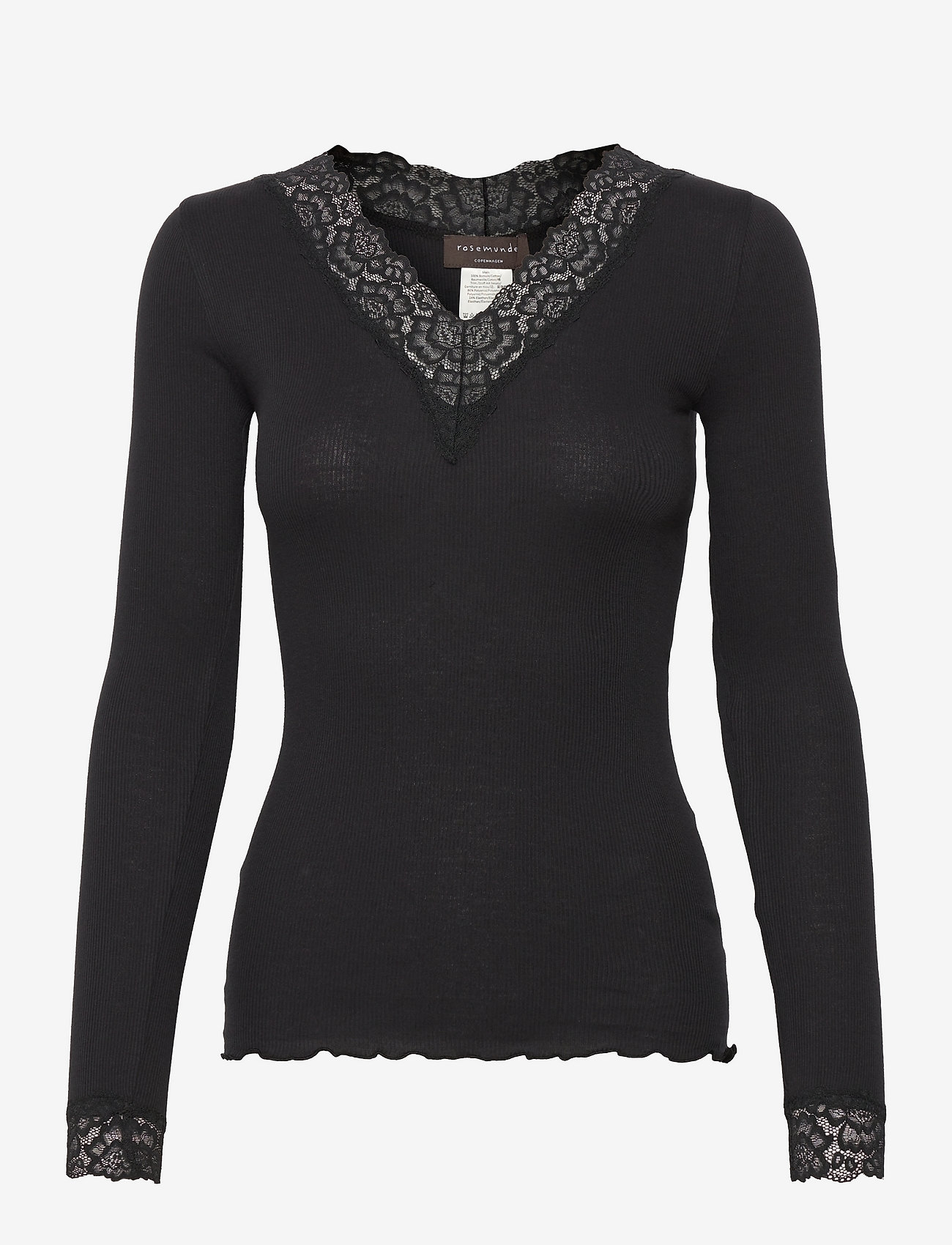 Rosemunde Organic T-shirt V-neck Ls W/lace - Long-sleeved tops | Boozt.com