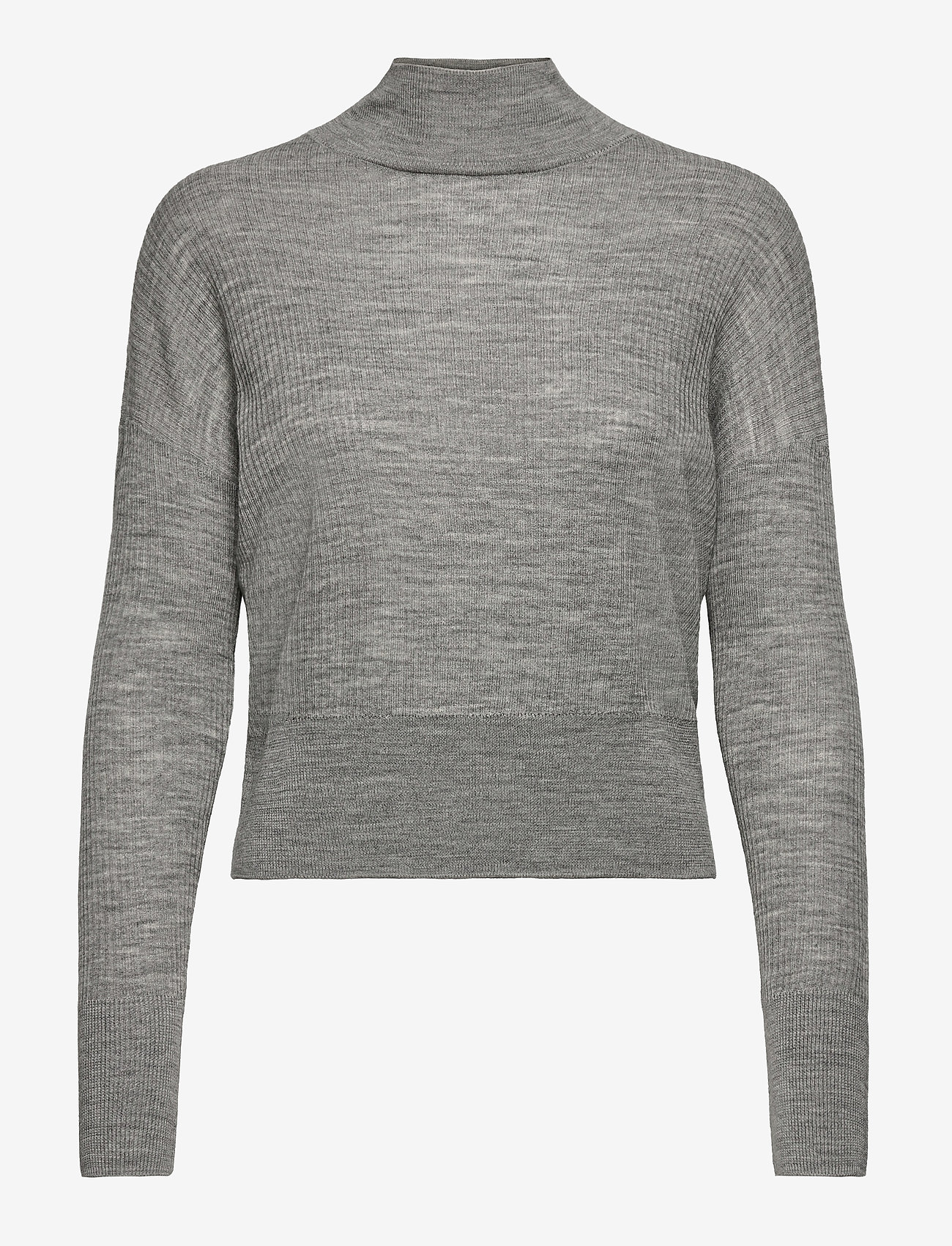 Rosemunde - Merino pullover ls - trøjer - light grey melange - 0