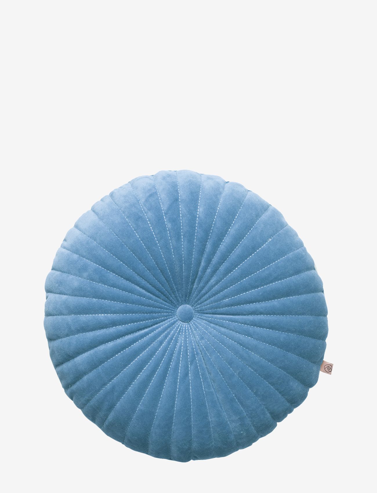 Rosemunde - Round quilt cushion 40 round - dusty blue - 0