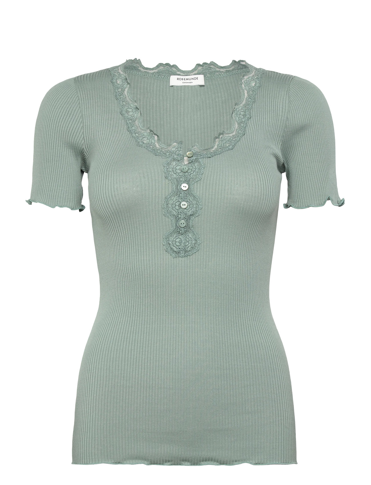 ROSEMUNDE Rwbeatha Ss Regular W Button T-Shir Grün - S - Damen