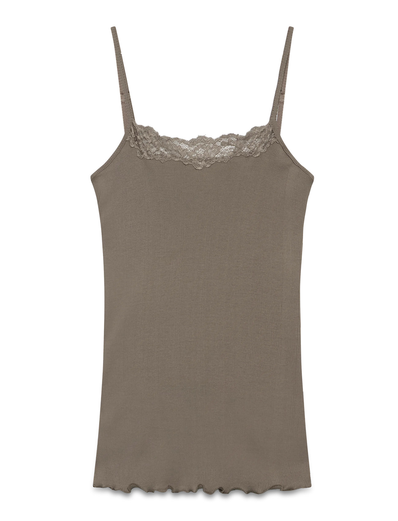 Rosemunde Rwbernadine Organic Sl Strap Lace T, M, Beige, T-Shirts & Toppe > Uden Ærmer, Dame