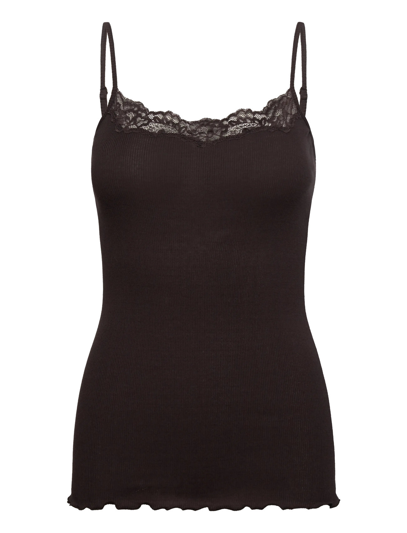 Rosemunde Rwbernadine Organic Sl Strap Lace T, M, Brown, T-Shirts & Toppe > Uden Ærmer, Dame