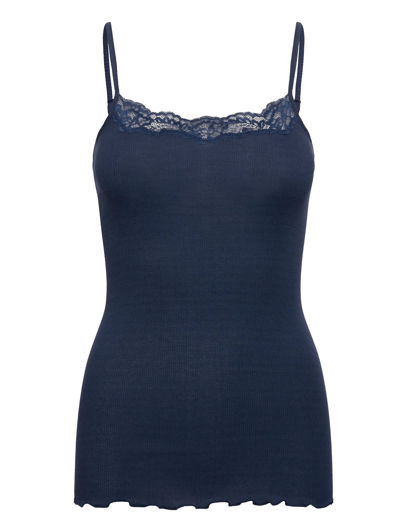 Rosemunde Rwbernadine Organic Sl Strap Lace T, XL, Navy, T-Shirts & Toppe > Uden Ærmer, Dame