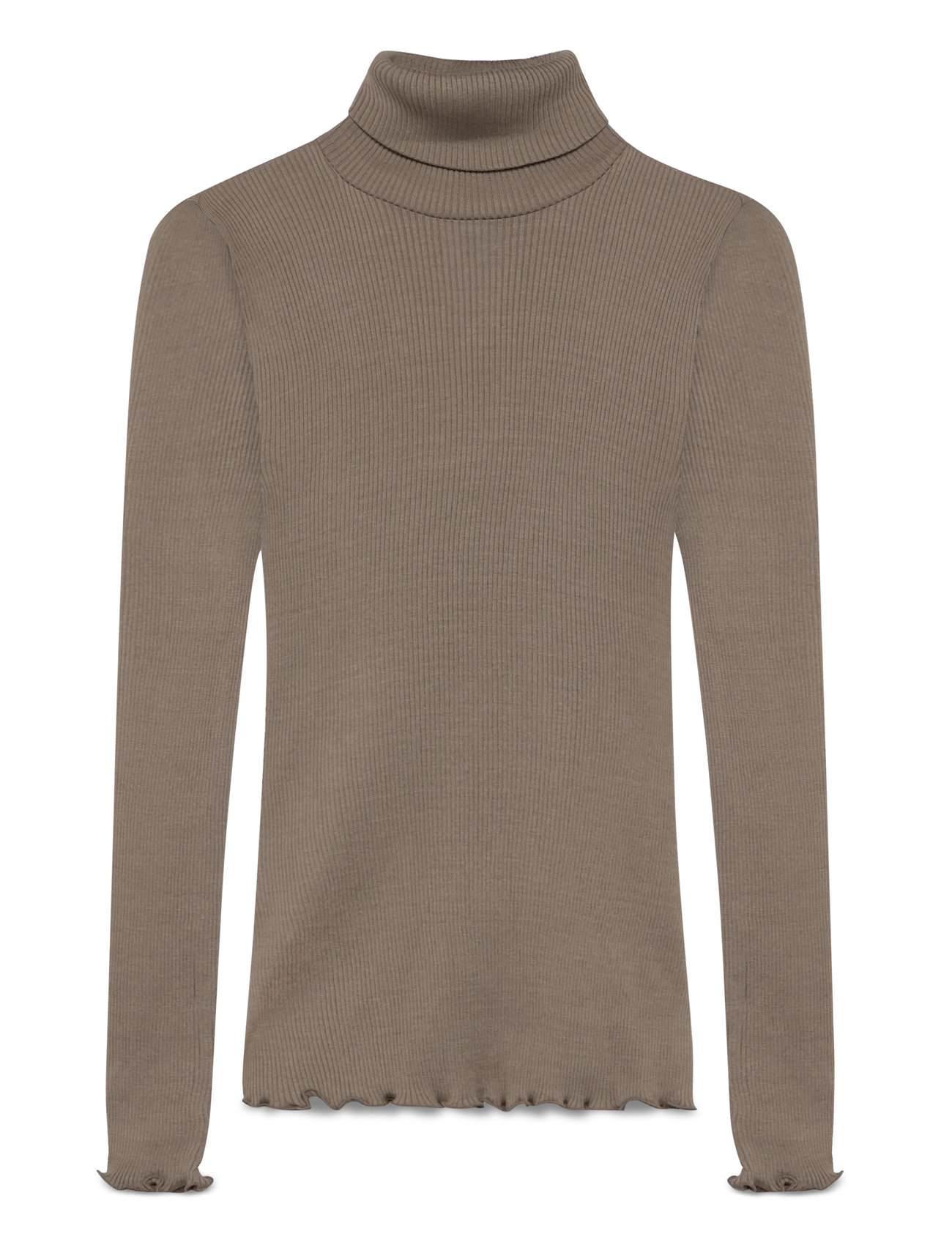 Rosemunde Rwbeatha Silk Ls Rollneck T-Shirt, S, Beige, Strik > Rullekrave, Dame
