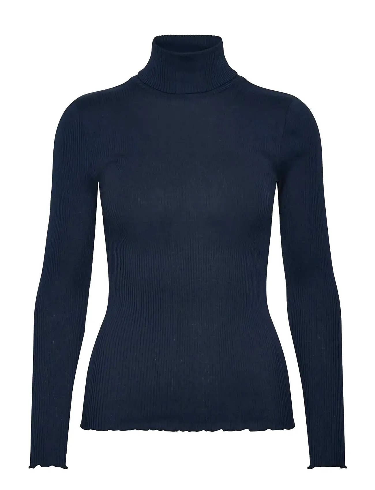 ROSEMUNDE Rwbeatha Silk Ls Rollneck T-Shirt Navy - XL - Damen