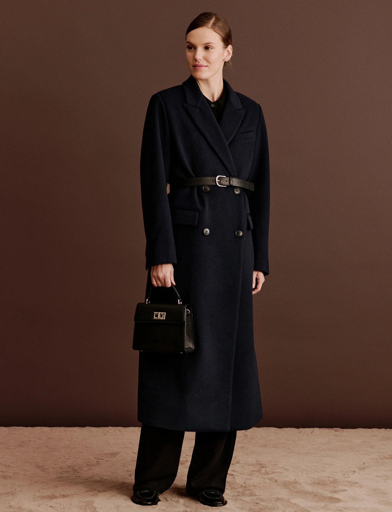 Rosemunde Rwtova Ls Long Coat, 34, Navy, Frakker > Uldfrakker, Dame