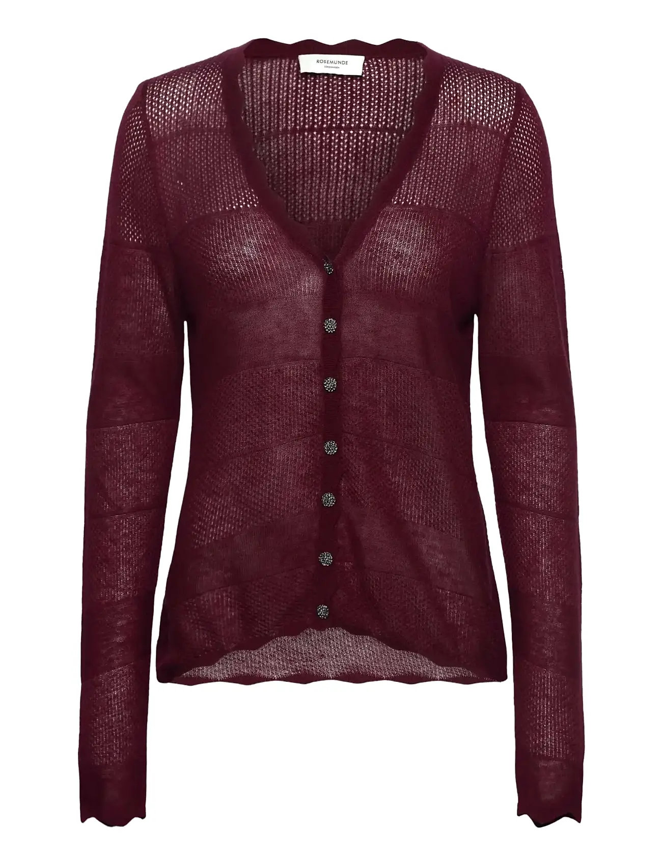 ROSEMUNDE Rwlotus Tencel Ls Cardigan Burgundy - XL - Damen