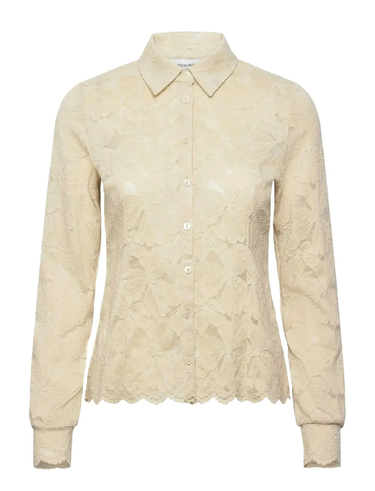 Rosemunde Rwfiona Ls Lace Shirt, M, Cream, Skjorter > Langærmede, Dame