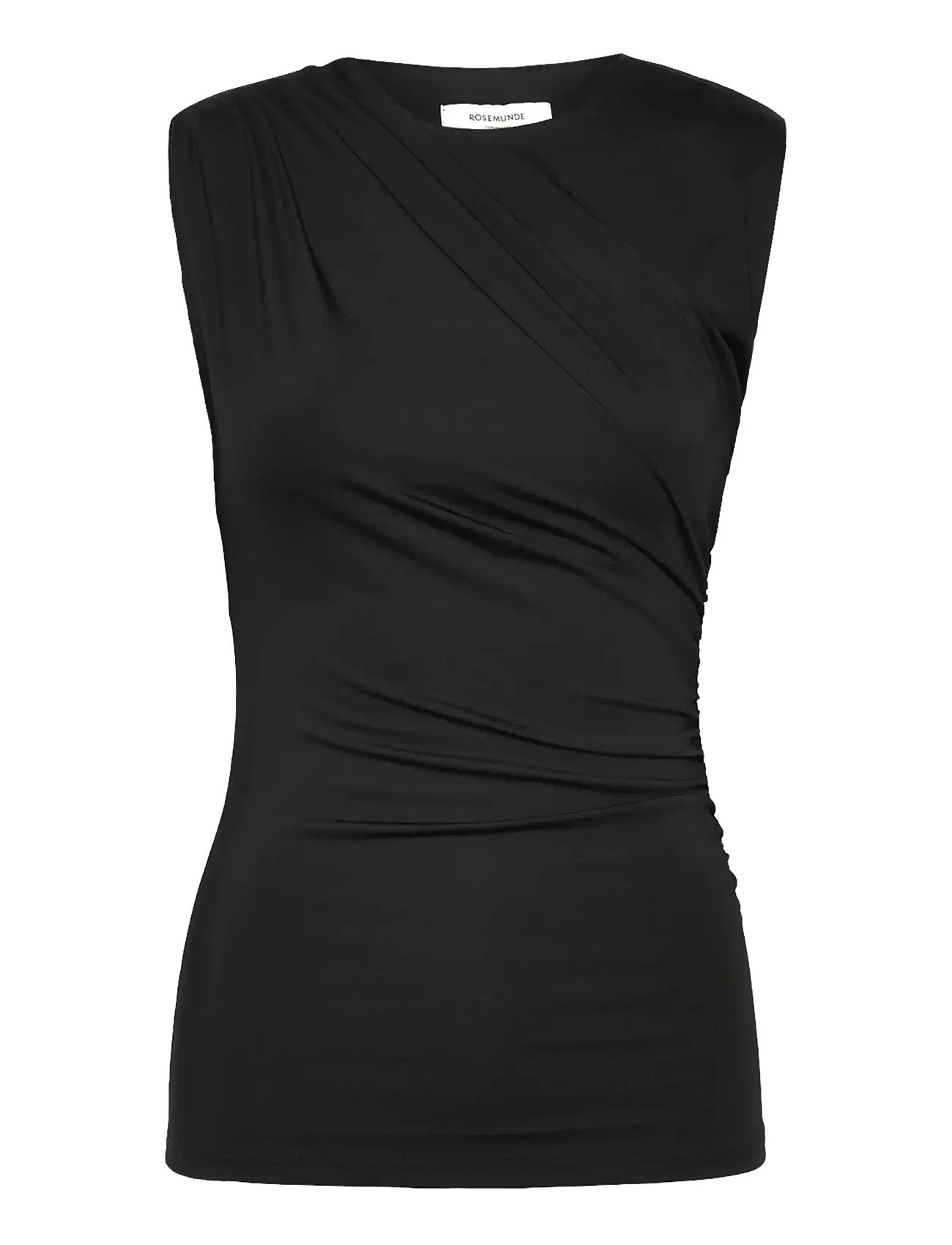 Rosemunde Rwbillie Sl Drape Top, 42, Black, T-Shirts & Toppe > Uden Ærmer, Dame