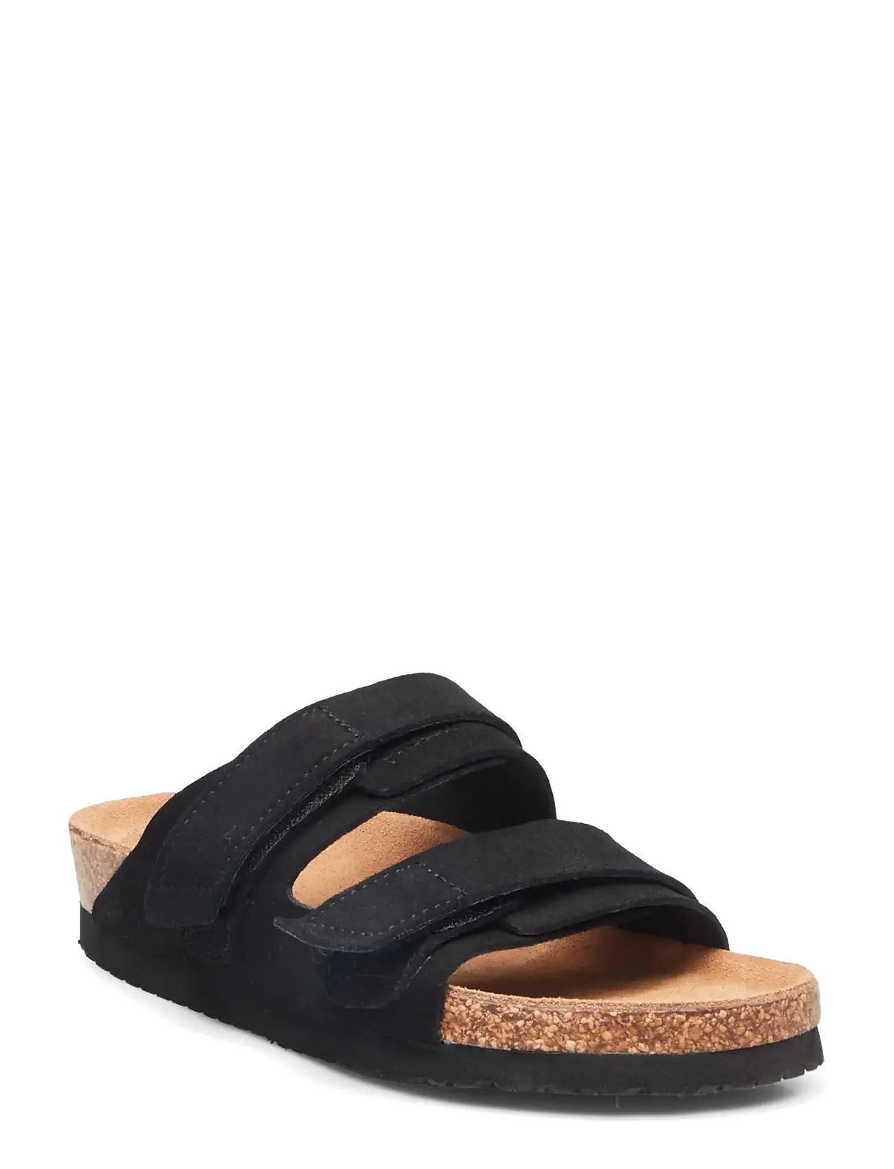 Rosemunde Rhcolina Leather Suede Strap Sandal, 39, Black, Sandaler > Flade Sandals, Dame