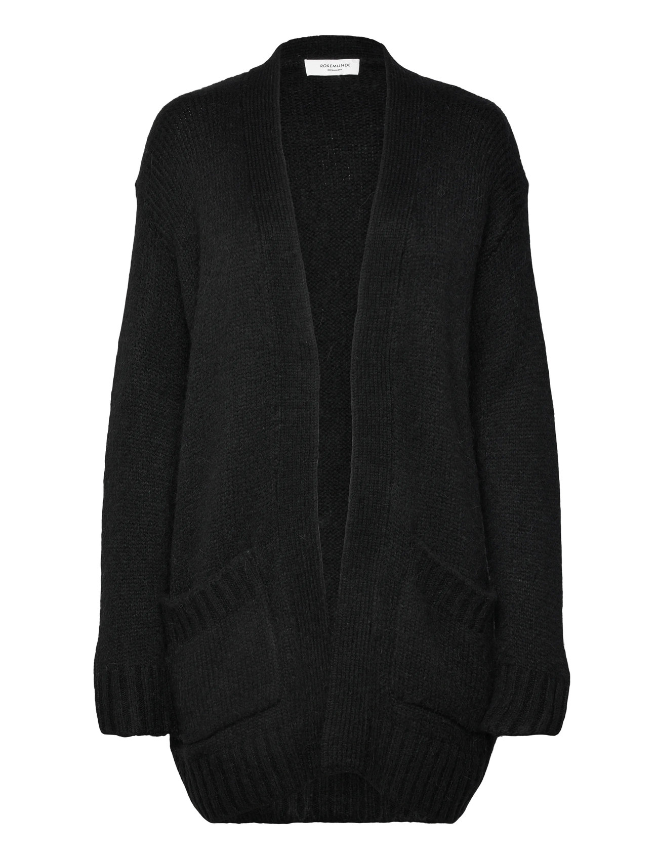 Rosemunde Rwtulip Wool Blend Long Knit Cardig, XL, Black, Strik > Cardigans, Dame