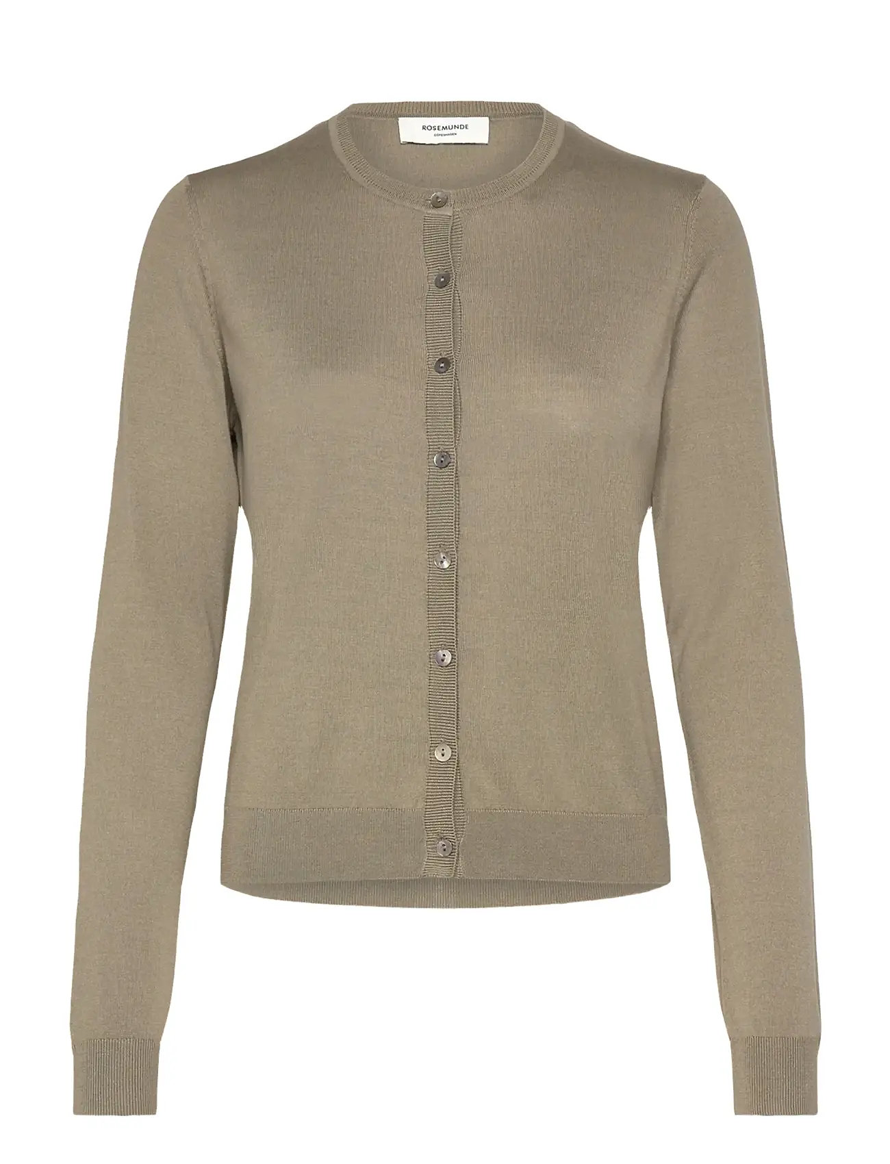 Rosemunde Rwcapri Silk Ls O-Neck Cardigan, M, Khaki green, Strik > Cardigans, Dame