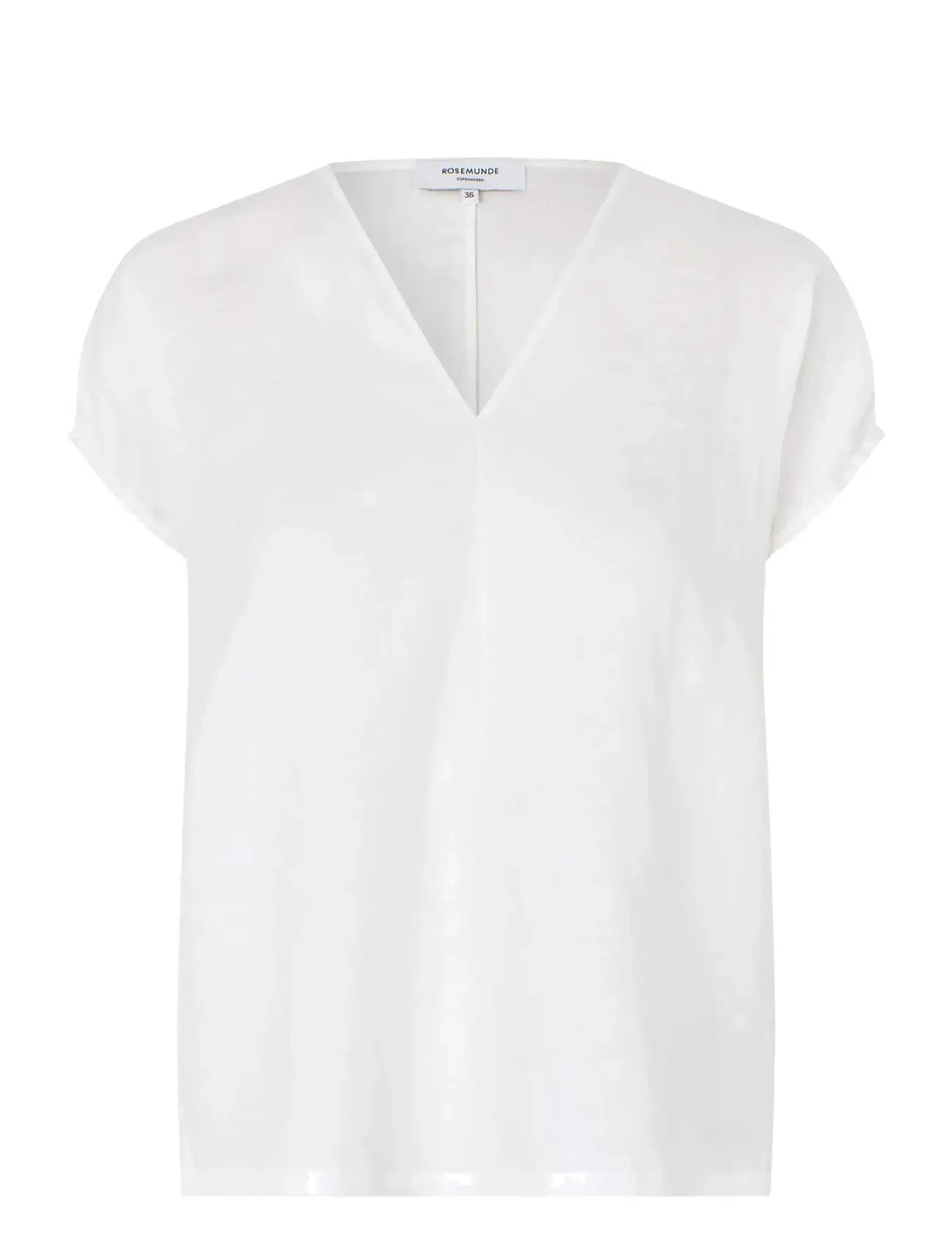 Rosemunde Rwesther Linen Capsleeve Top, 44, White, Bluser > Kortærmede, Dame