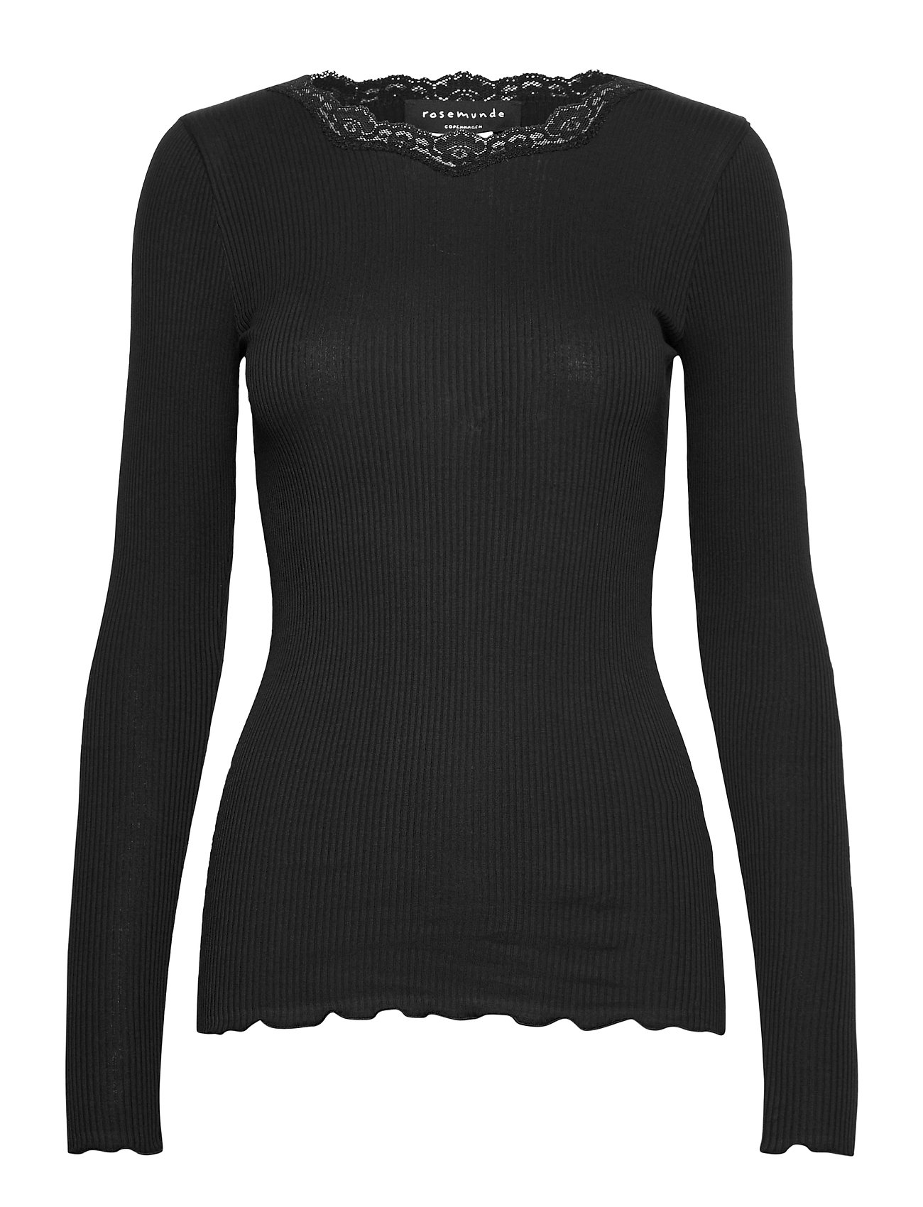 Rosemunde Organic T-shirt W/ Lace (Black/Sort) - 259 kr | Boozt.com