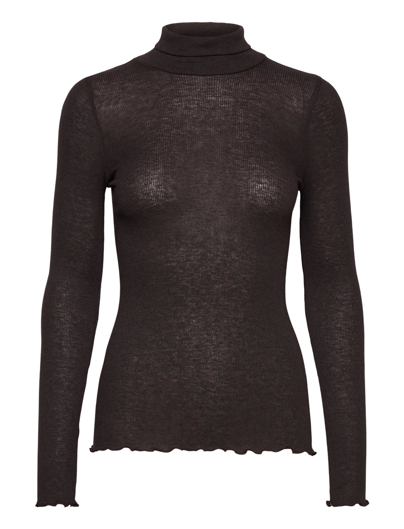 Rosemunde Wool Turtle Neck, L, Brown, Strik > Rullekrave, Dame