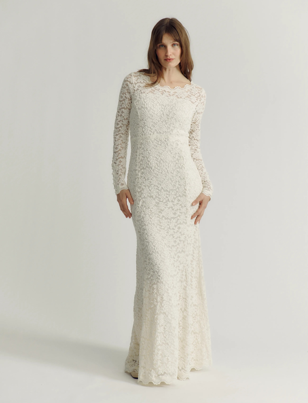 Rosemunde Rwdelicia Ls Maxi Bridal Dress, S, Cream, Kjoler > Maxikjole, Dame