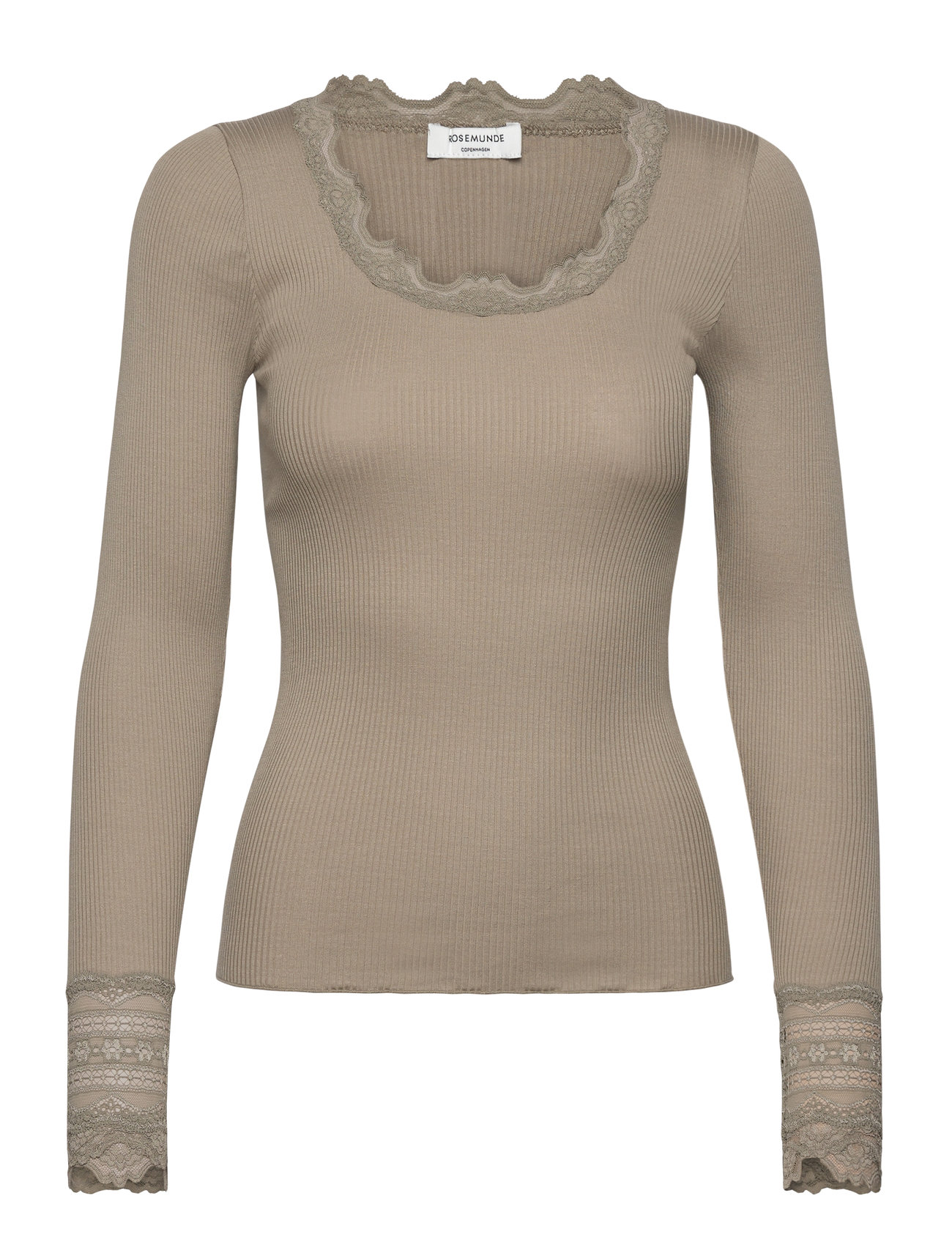 ROSEMUNDE Silk T-Shirt W/ Strickjacke Khaki - L - Damen