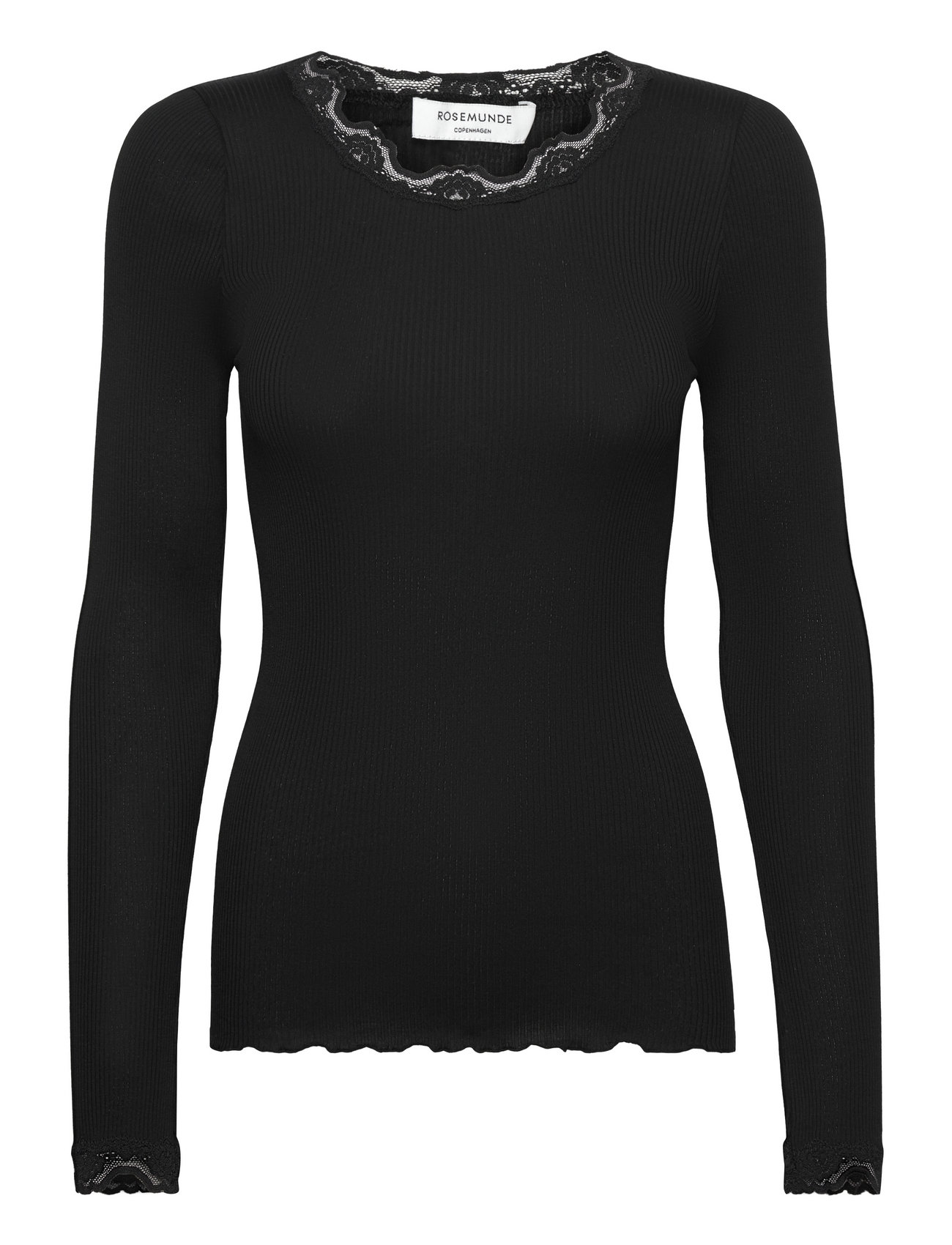 Rosemunde Silk T-shirt W/ Lace - Långärmade toppar - Boozt.com