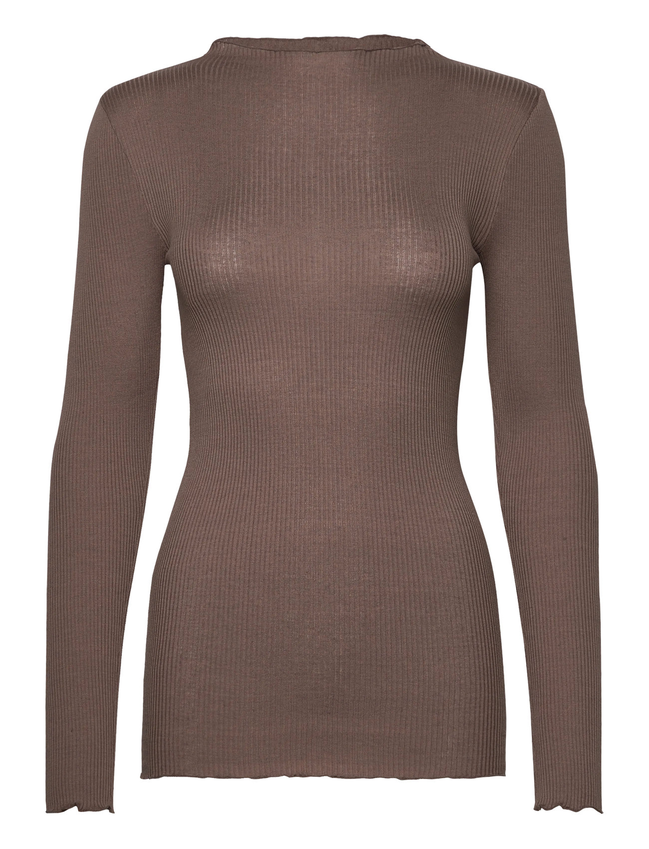 Rosemunde Silk T-Shirt, M, Brown, T-Shirts & Toppe > Langærmede, Dame