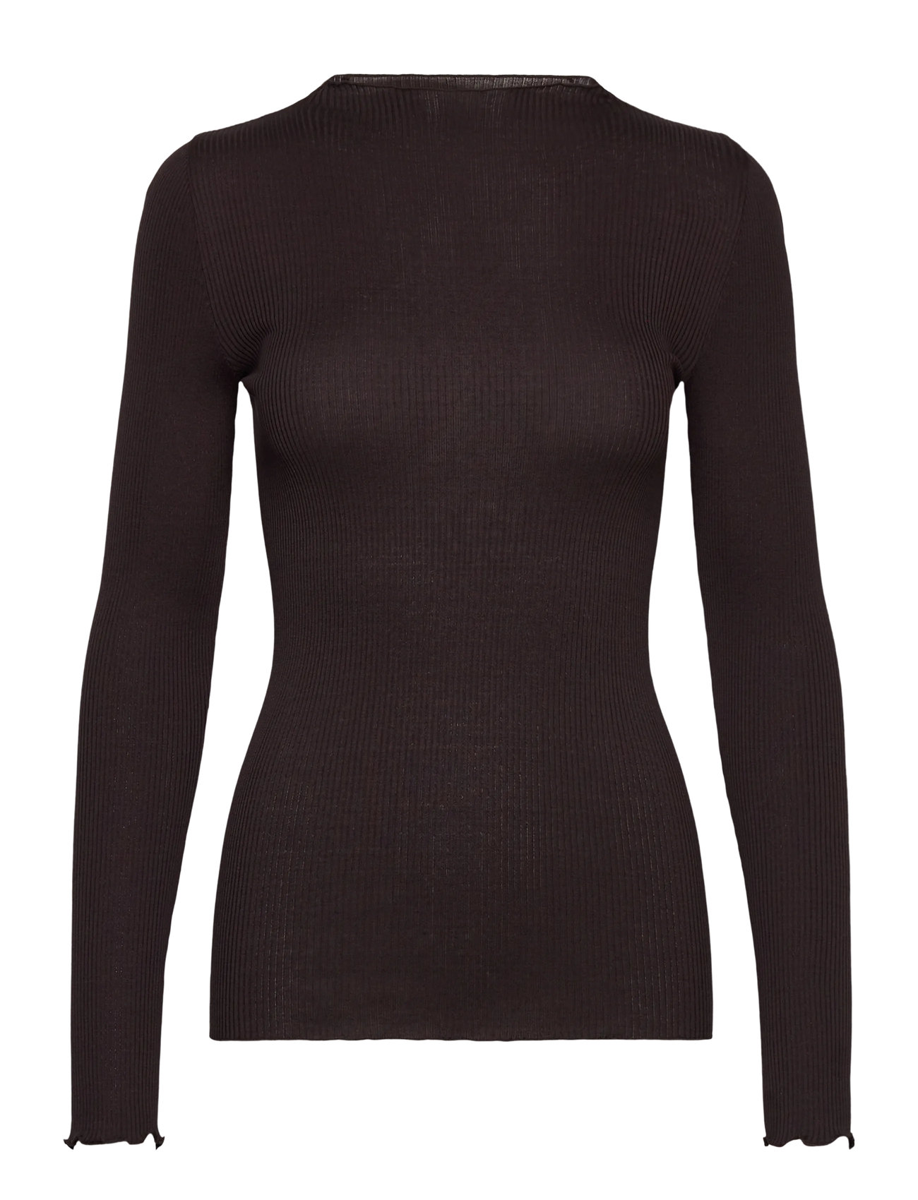 Rosemunde Silk T-Shirt, L, Brown, T-Shirts & Toppe > Langærmede, Dame