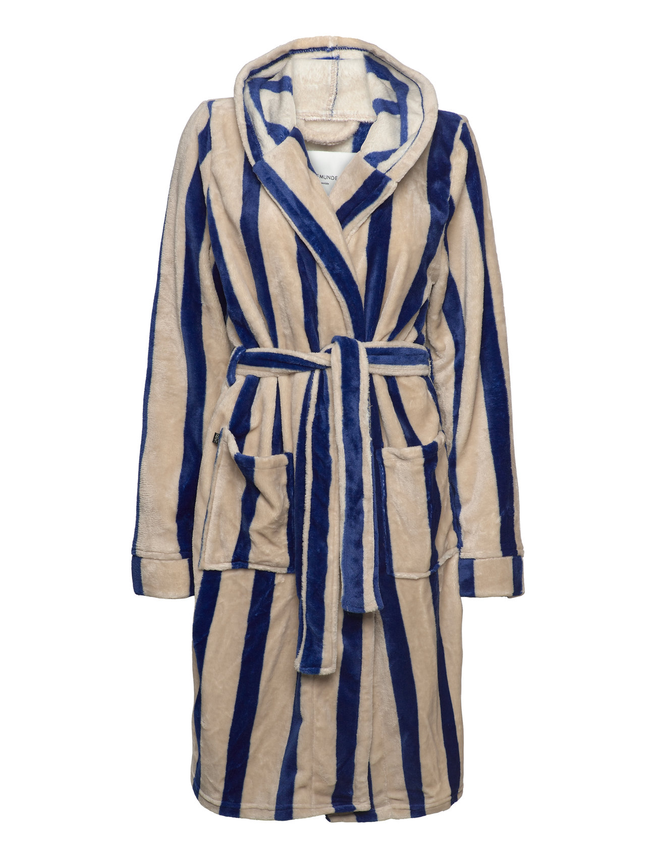 Rhflurry Fleece Robe Stripe Beige Rosemunde