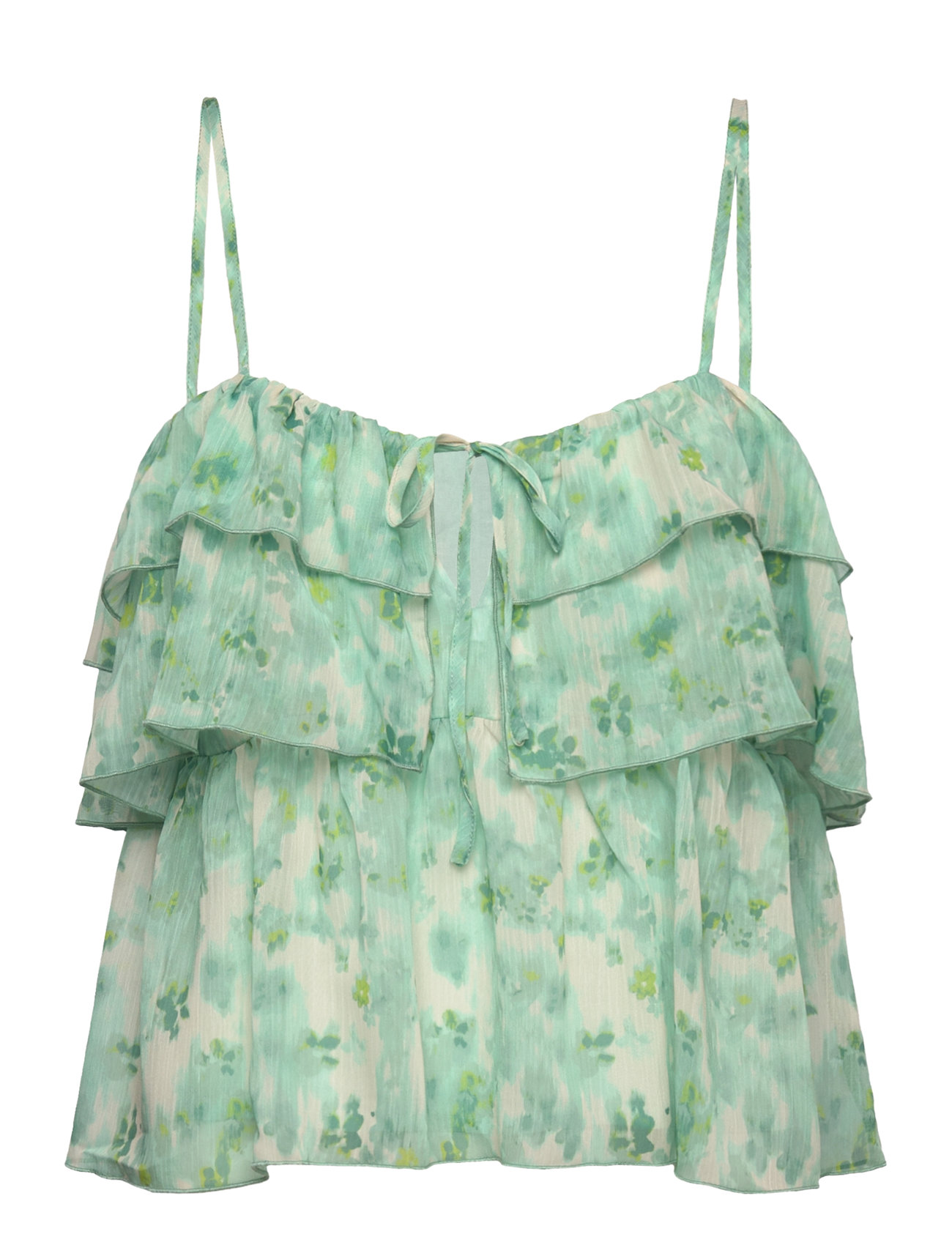 Recycled Chiffon Strap Top Green Rosemunde
