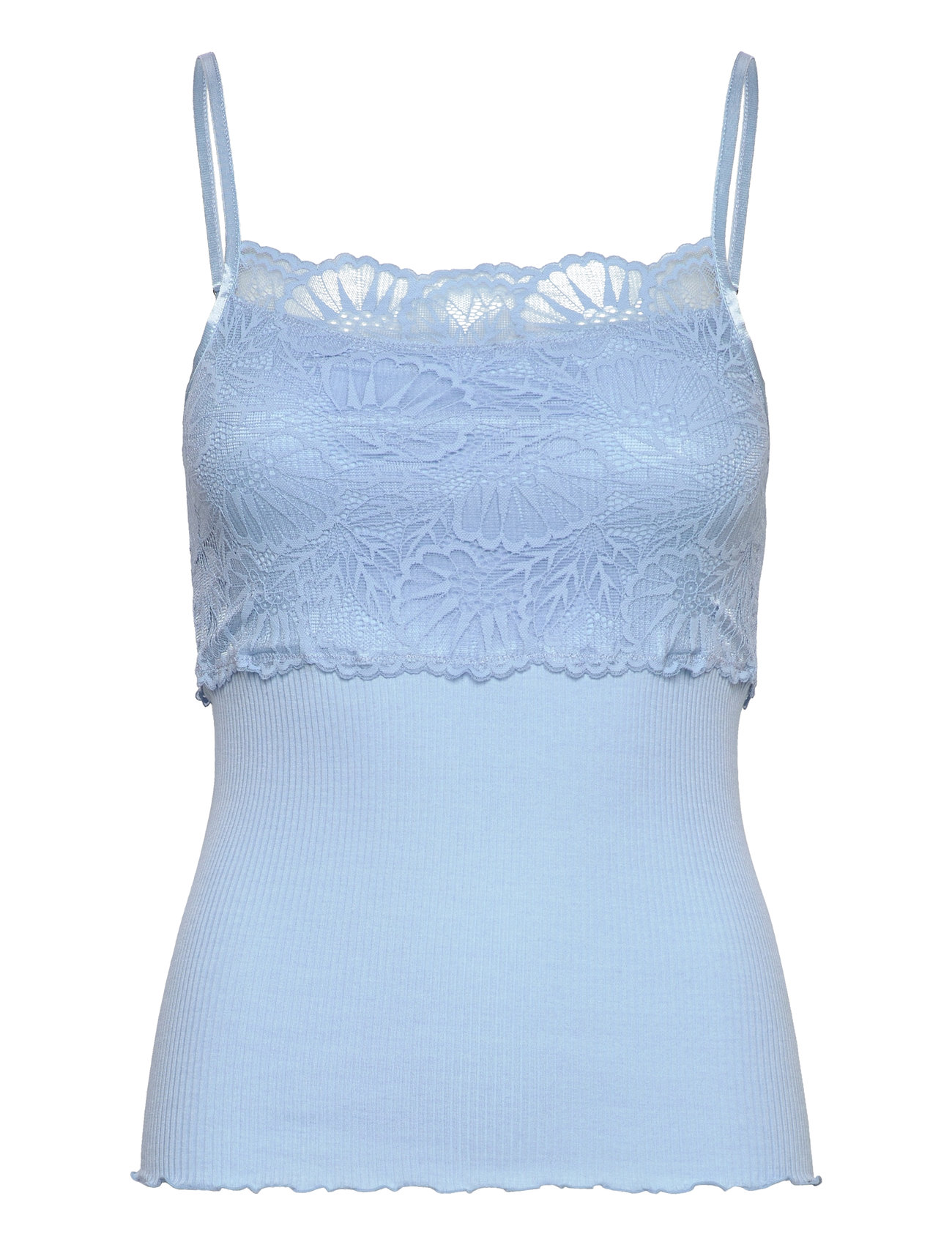Silk Strap Top W/ Lace Blue Rosemunde