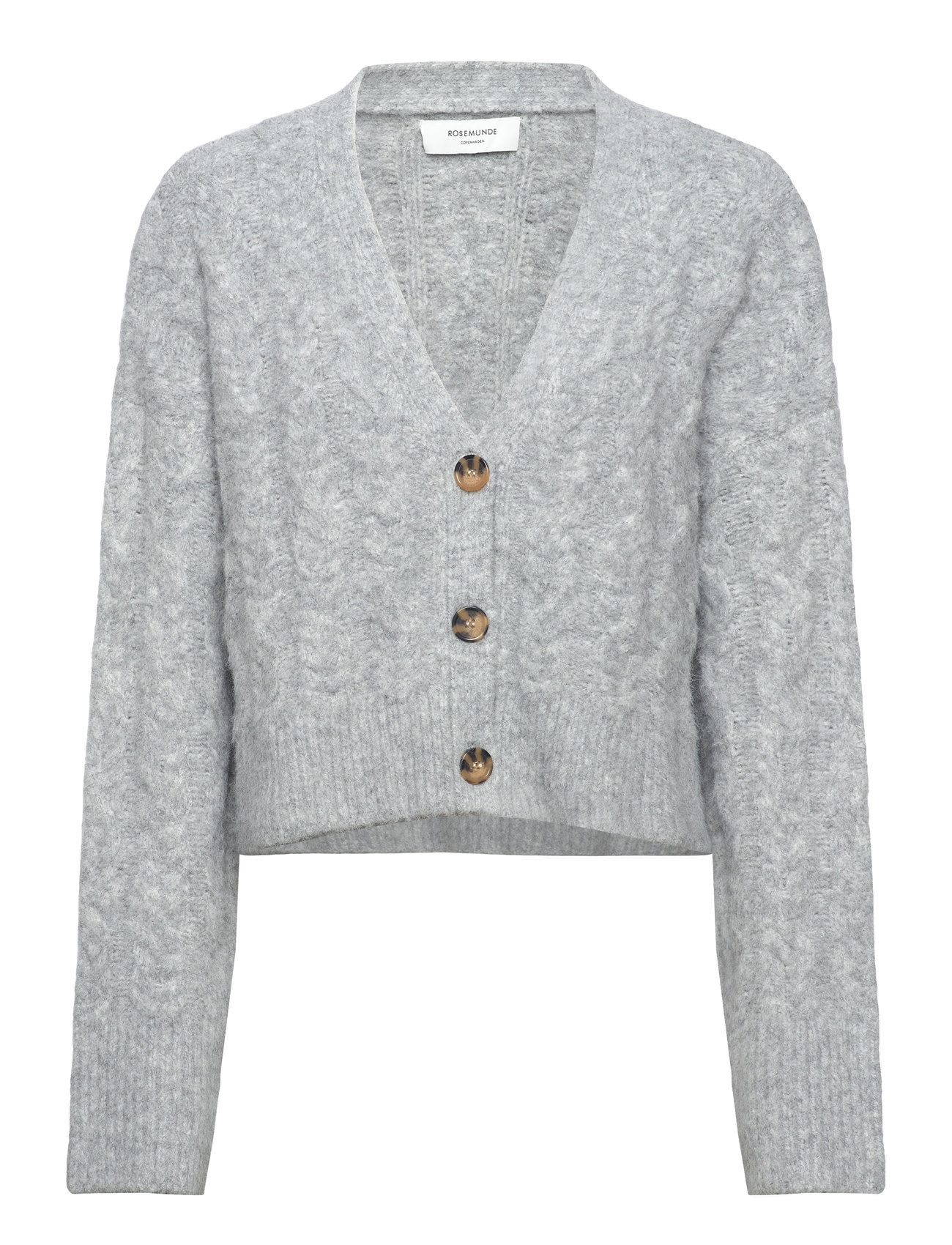 Cable Knit Cardigan Tops Knitwear Cardigans Grey Rosemunde