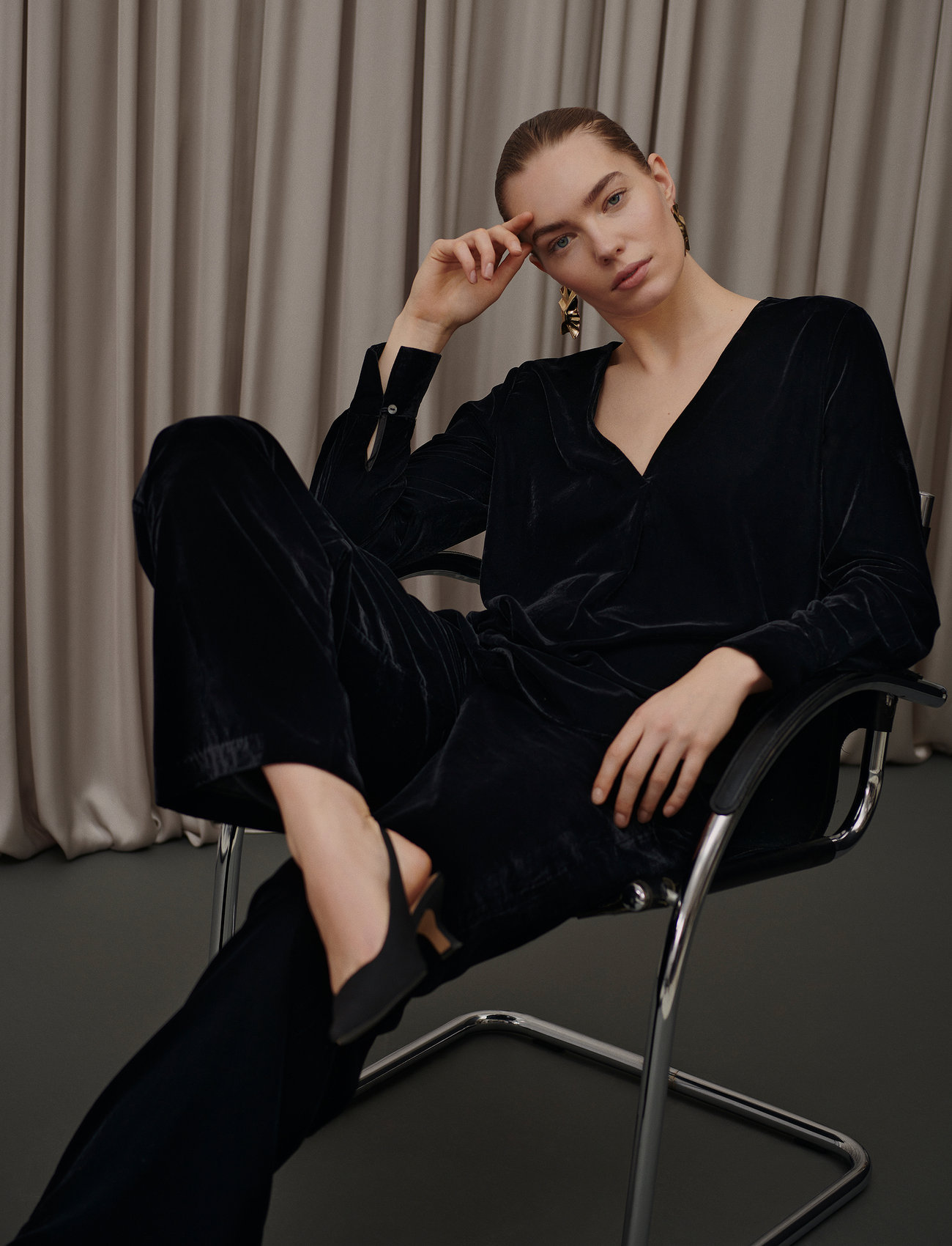 Rosemunde Aomi Shirt, 34, Black, Bluser > Langærmede, Dame