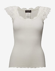Silk top w/ lace - IVORY