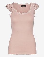 Silk top w/ lace - VINTAGE POWDER