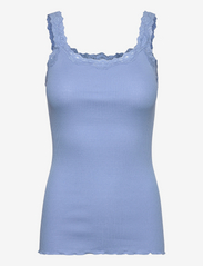 Silk top w/ lace - BLUE ALLURE