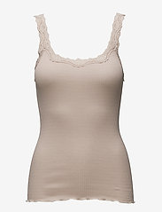 Silk top w/ lace - CACAO