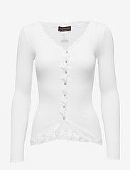 Silk cardigan w/ lace - NEW WHITE
