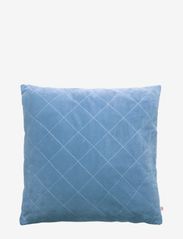 Rosemunde - Velvet quilt cushion - dusty blue - 0