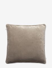 Velvet piping cushion with zip - DRIFTWOOD