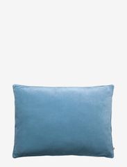 Velvet piping cushion - DUSTY BLUE