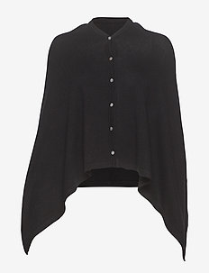 Wool & cashmere poncho - ponchos & capes - black