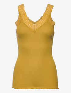 Organic top w/ lace - tops zonder mouwen - olive oil