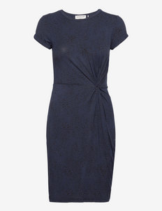 Dress ss - summer dresses - navy droplet print
