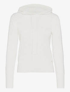 Cashmere Pullover ls w/hoodie - džemperi - ivory