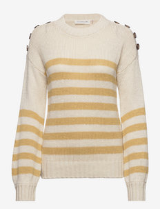 Pullover - gensere - ivory mellow yellow stripe